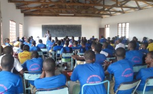 Emil teaching the students.