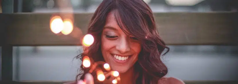 woman with lights