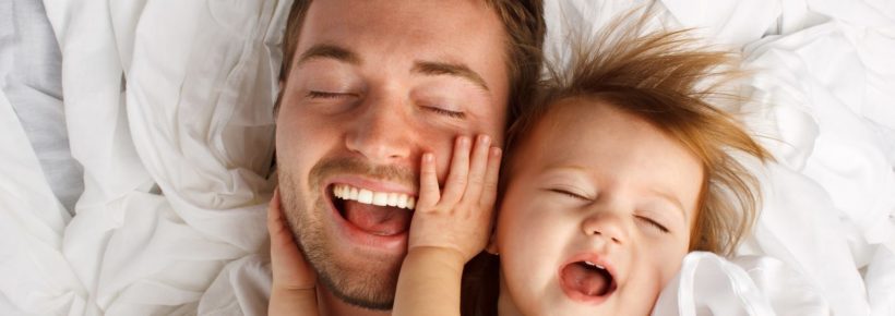 Father and daughter laughing and bonding