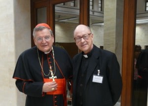 Cardinal Burke with Msgr. Barreiro at the Life Forum.