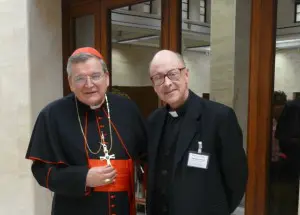 Cardinal Burke with Msgr. Barreiro at the 2013 Rome Life Forum.