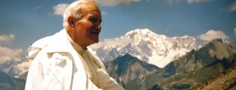 pope john paul ii in the mountains