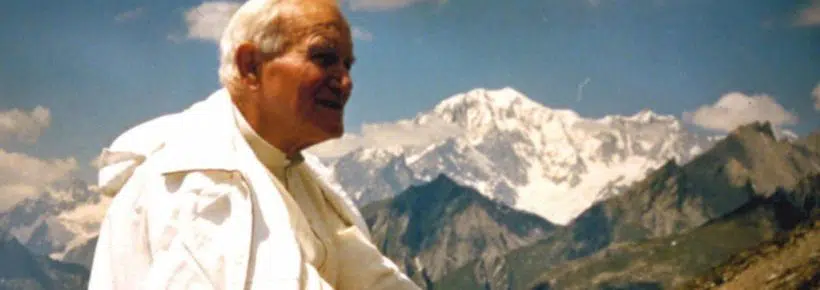 pope john paul ii in the mountains