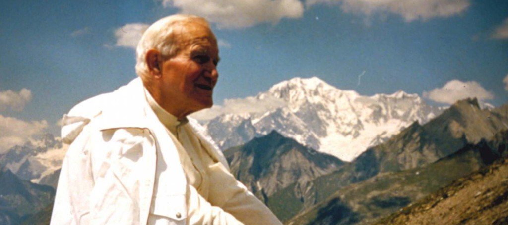 pope john paul ii in the mountains