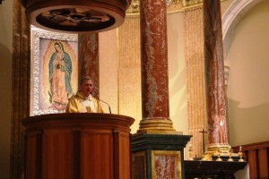 Fr. Peter West preaching.