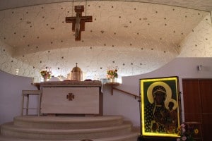 The public chapel at the Immaculate Heart Monastery of the Poor Clares