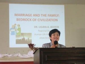 Dr. Ligaya Acosta speaks at the Pro-Life Congress in Sorsogon City in January 2015.