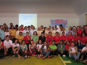 Attendees from the Pro-Life Congress held by HLI's Dr. Ligaya Acosta in Sorsogon City, Philippines - Jan. 2015