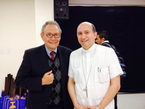 Mario Rojas with Bishop José Guadalupe Torres Campos