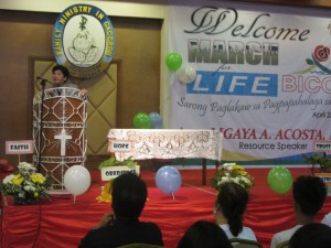 Defending life and family, Dr. Ligaya challenges the faithful at March for Life event.