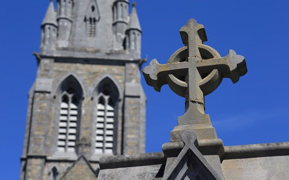 irish cross on catholic church