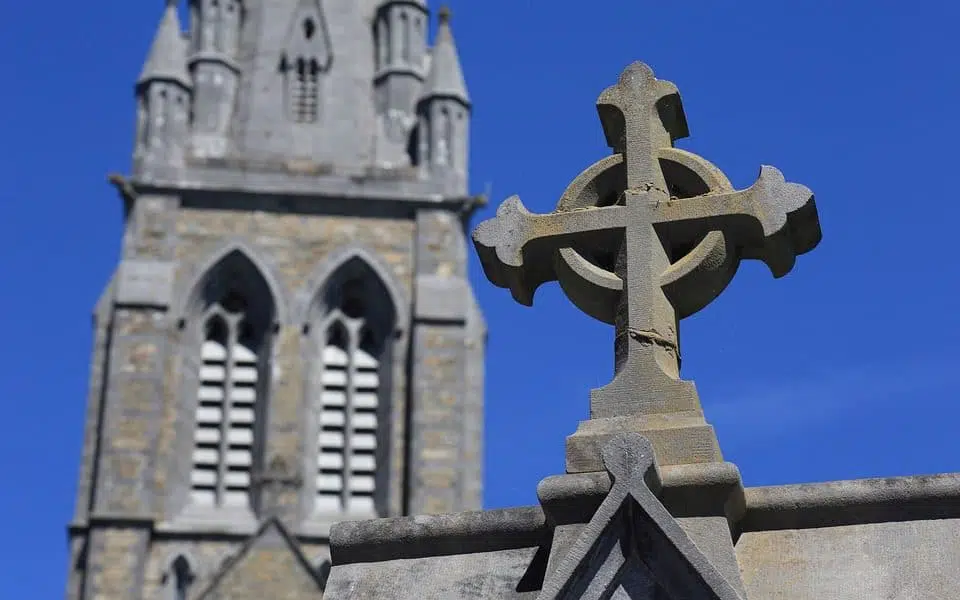 irish cross on catholic church