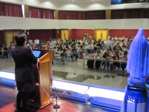 Doctor Ligaya Acosta presenting the Gospel of Life near Saigon.