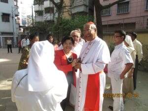 With His Eminence Cardinal Patrick D'Rozario CSC and Mirpur Parish Priest Rev. Fr. Quirico Martinelli PIME in Dhaka, Bangladesh