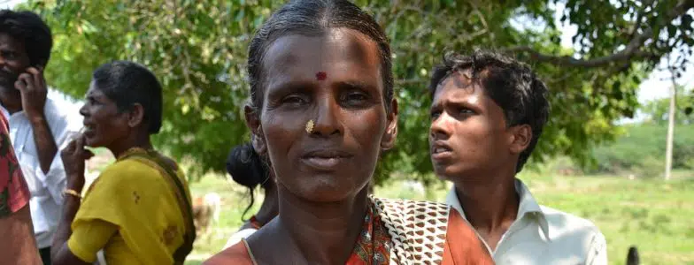 poor indian woman with baby