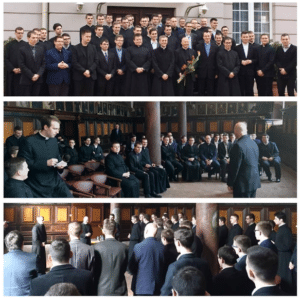 Father Boquet on the first day of HLI's mission to Poland, gave a presentation to seminarians and members of the faculty of the Gdansk Archdiocesan Seminary. Father spoke on the global pro-life movement and the role and duty of the priest in the promotion and defense of life and family. Saint Pope John Paul II visited this seminary on two occasions. Please pray for seminarians and for an increase in vocations to the priesthood.