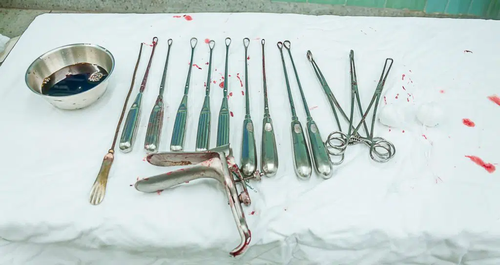 bloody abortion instruments