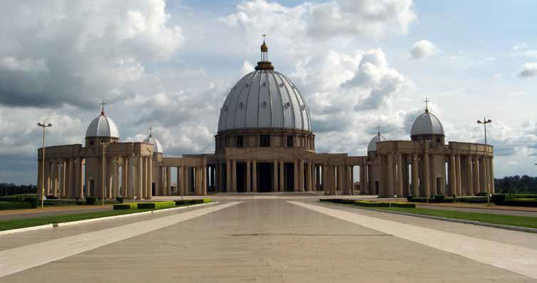 Basilica of Our Lady of Peace in Yamoussoukro, Ivory Coast.