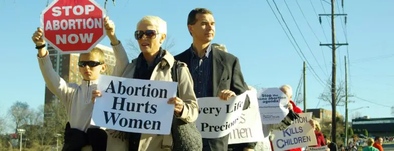 pro life activists at rally