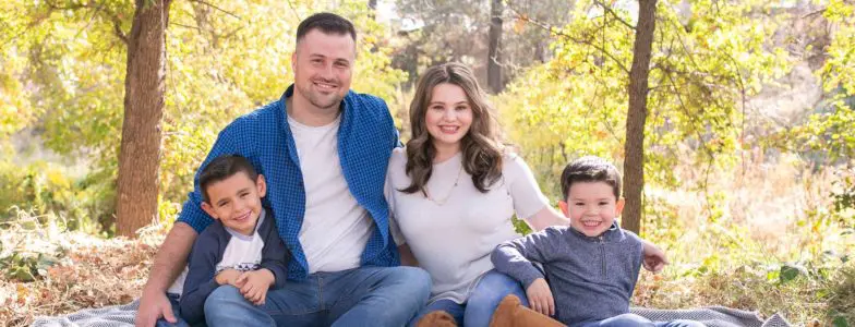 Rebekah Hagan with her husband Kramer and sons Eli (L) and Zechariah (R). Rebekah tells the world how abortion pill reversal treatment saved Zechariah's life.