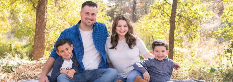 Rebekah Hagan with her husband Kramer and sons Eli (L) and Zechariah (R). Rebekah tells the world how abortion pill reversal treatment saved Zechariah's life.