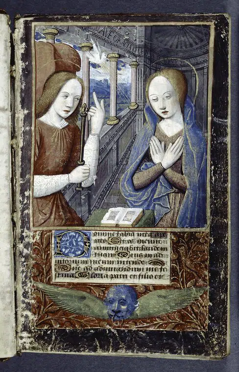 The Annunciation. Artist: Jean Bourdichon(1457?-1521?) Credit: Collection of New York Public Library