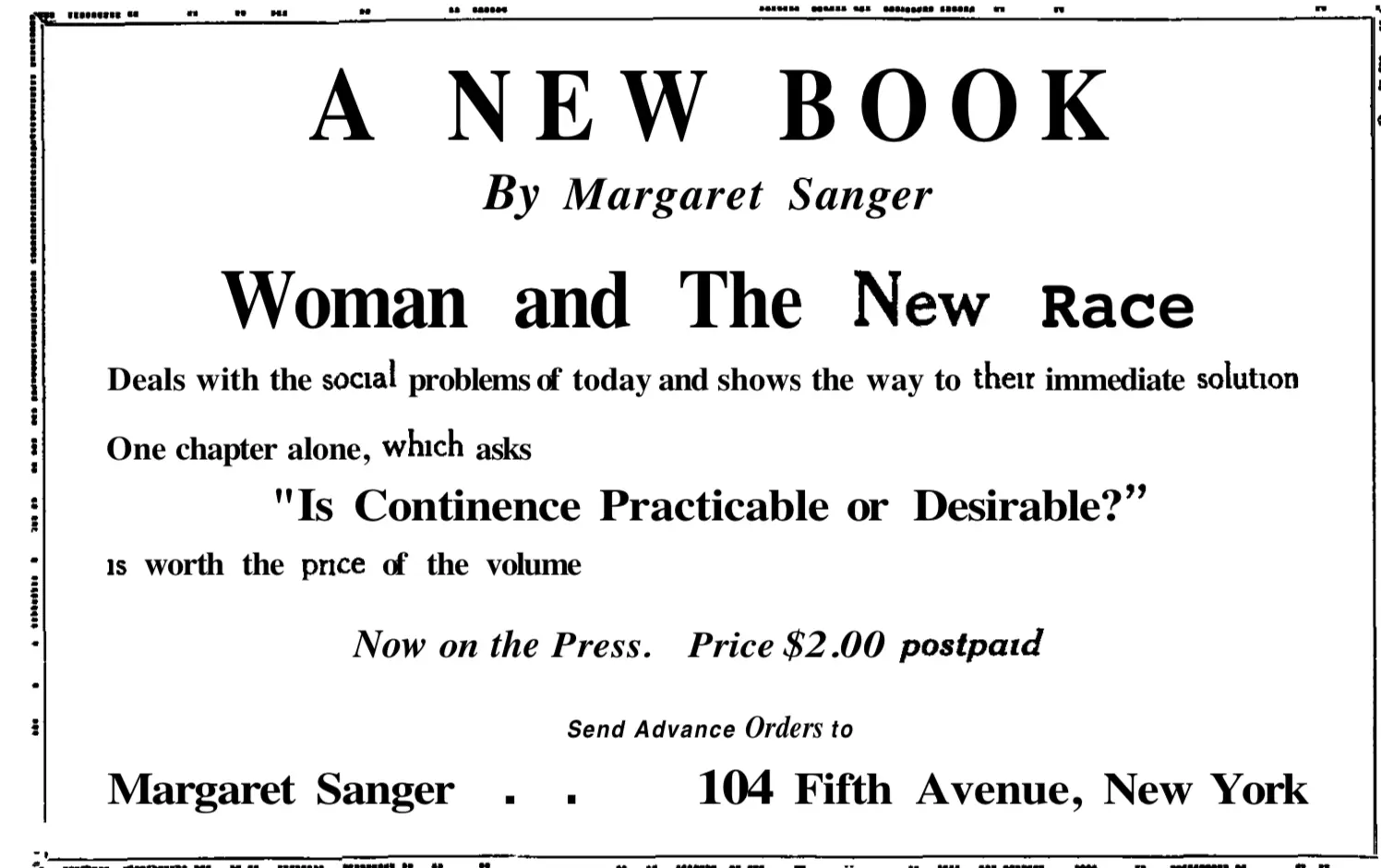 birth control review advertisement july 1920