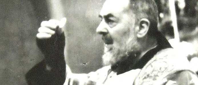 St. Padre Pio, priest and stigmatist, bled during the consecration of the Mass.