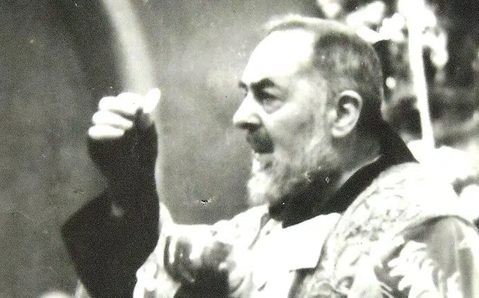 St. Padre Pio, priest and stigmatist, bled during the consecration of the Mass.