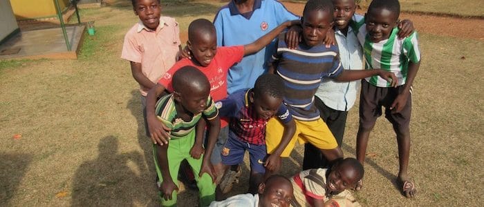 african boys playing and smiling