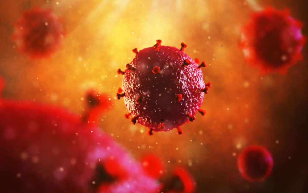 3d illustration of HIV virus