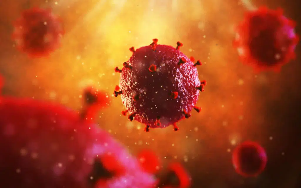 3d illustration of HIV virus