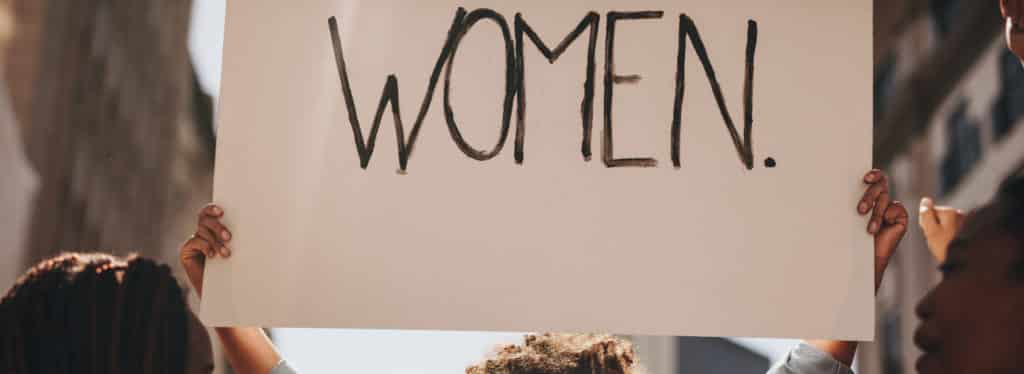 feminist women protesting