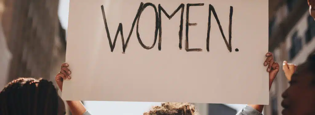 feminist women protesting