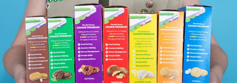 girl scout with cookies