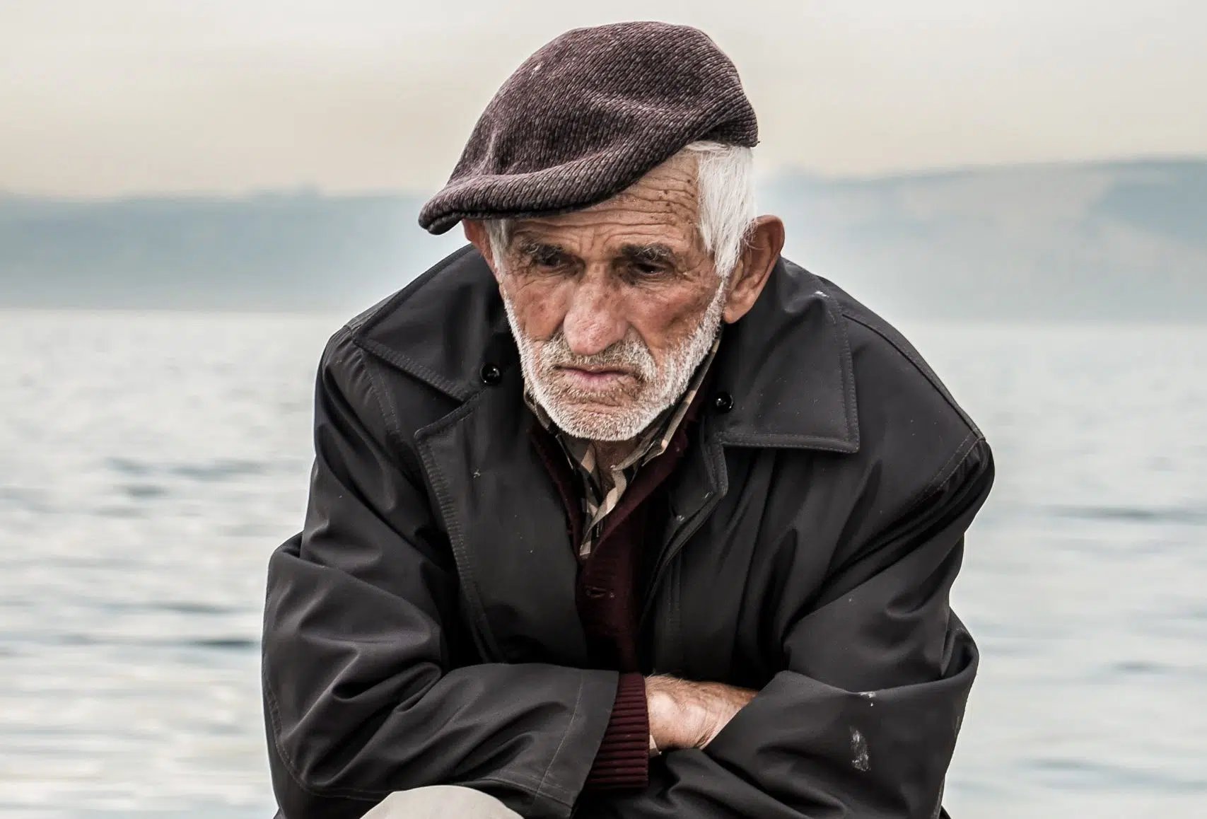 old man sad and alone