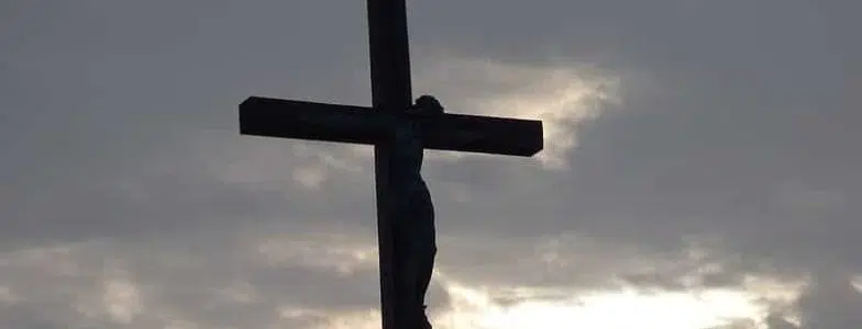 silhouette crucifix outside