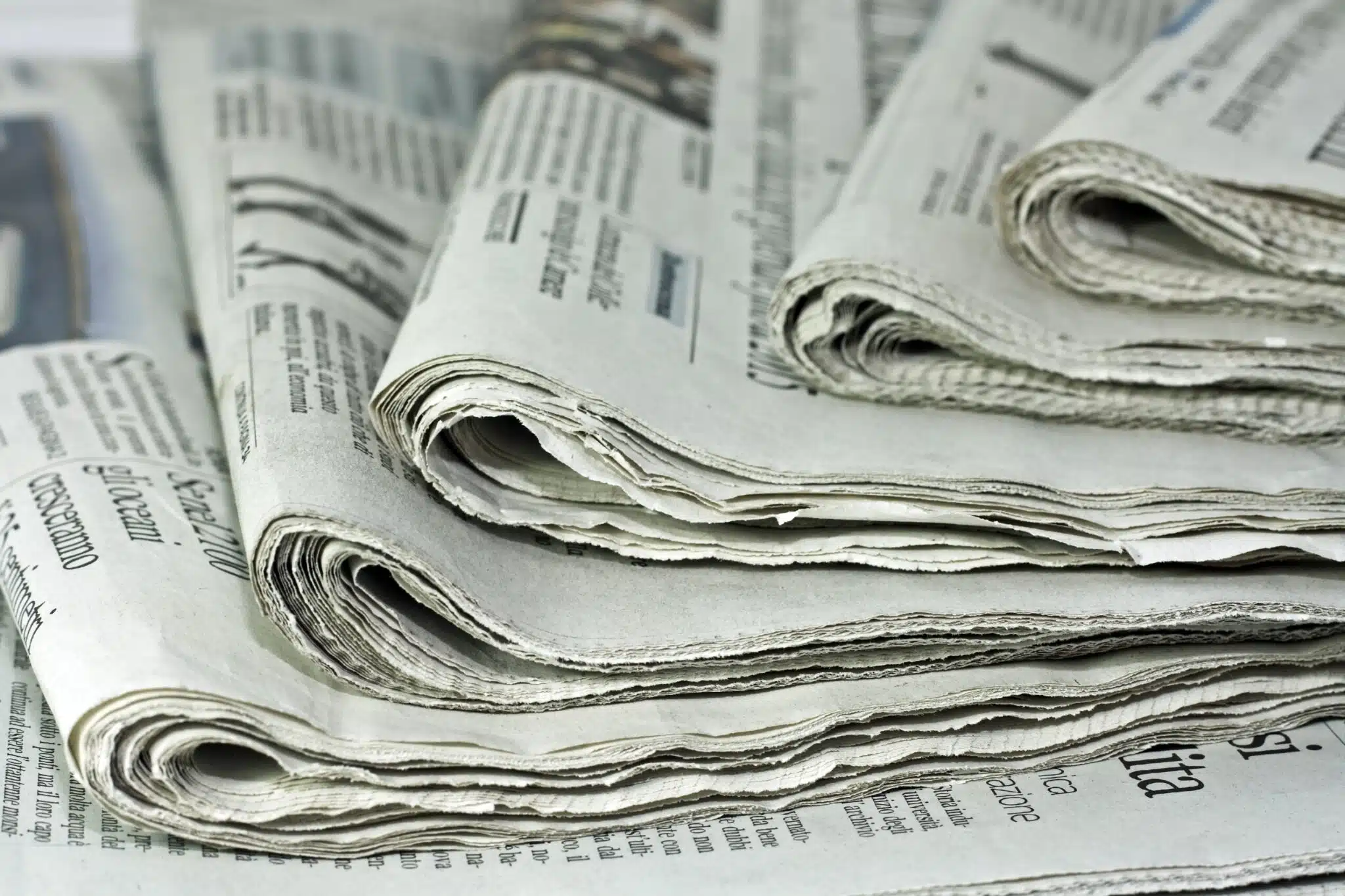 newspapers in a stack