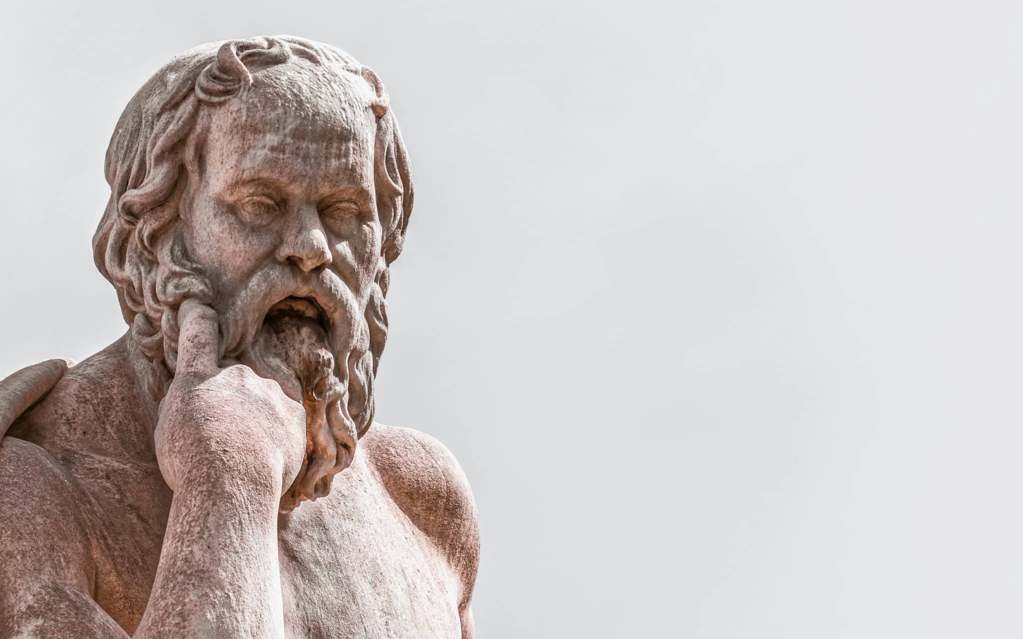 Socrates the ancient Greek philosopher under dramatic sky, Athens - OLYMPUS DIGITAL CAMERA