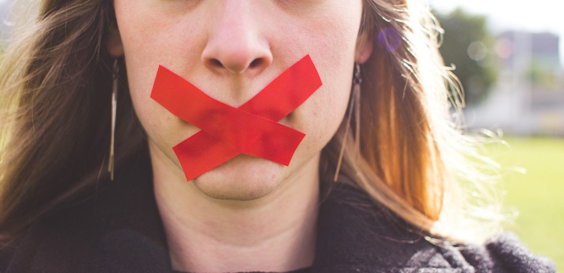 girl mouth taped shut, forced silence, intimidation