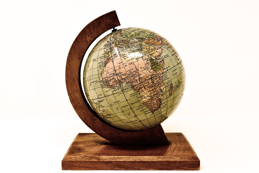 wooden globe, the world, planet earth