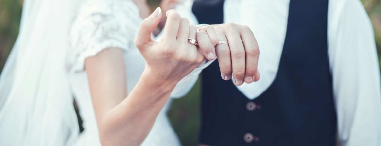 married couple with rings