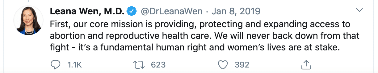 leana wen tweet