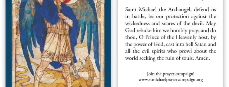 St. Michael the Archangel prayer card