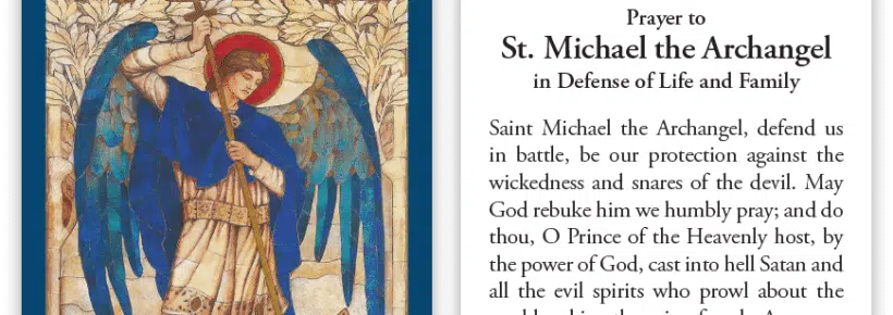 St. Michael the Archangel prayer card