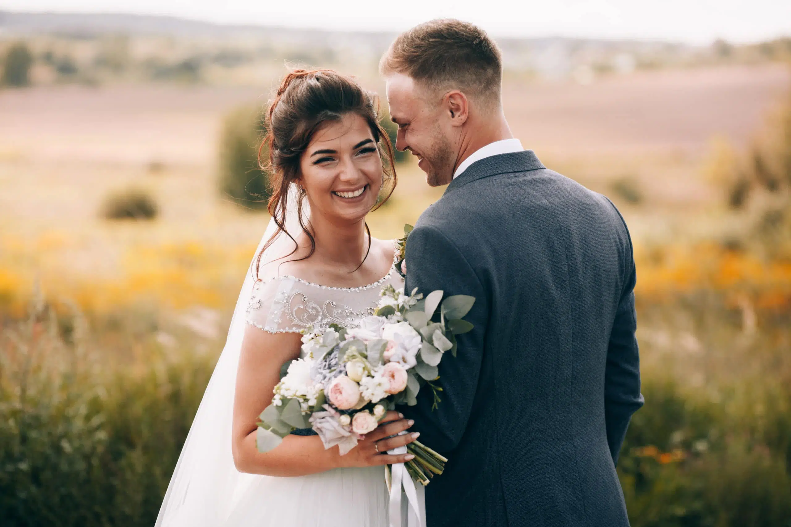 beautiful bride and groom