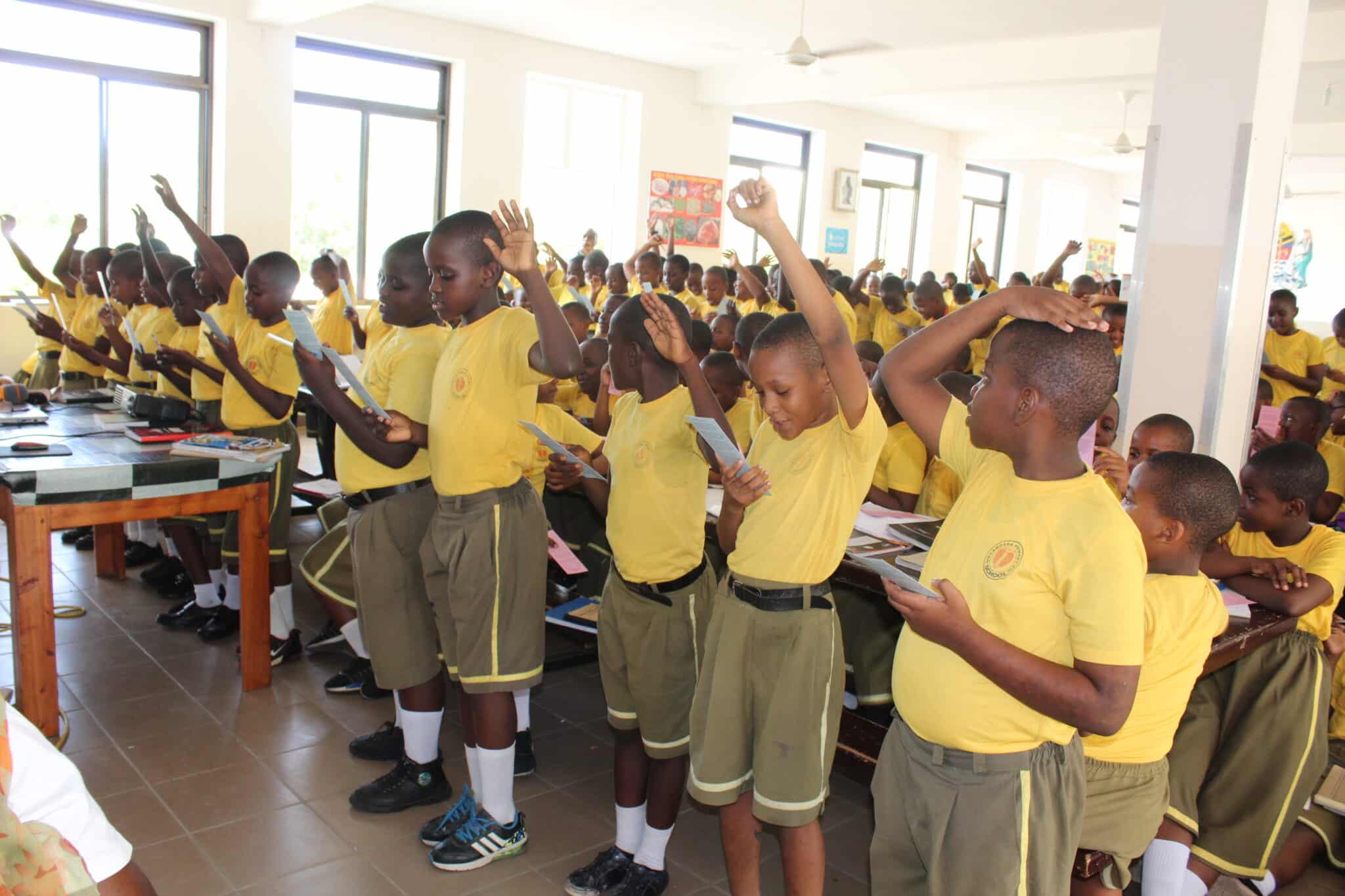 Boys at Canossa School taking the chastity pledge