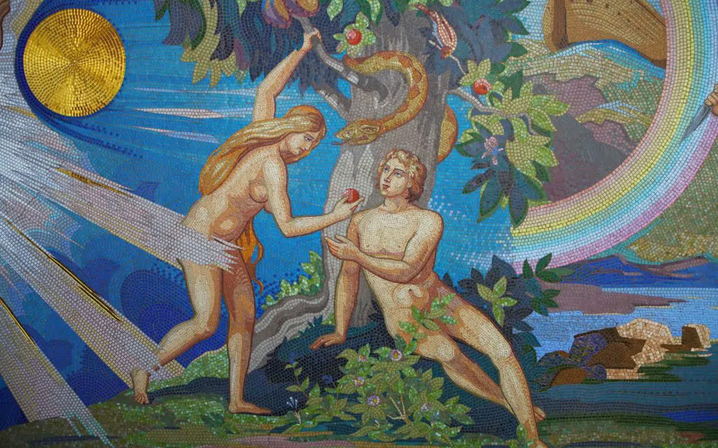 Adam and Eve. Religion. Orthodox church in Kirowograd Ukraine