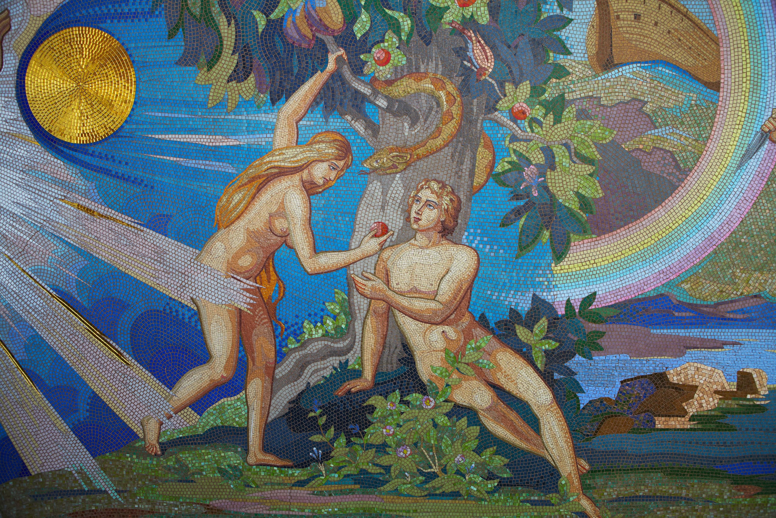 Adam and Eve. Religion. Orthodox church in Kirowograd Ukraine