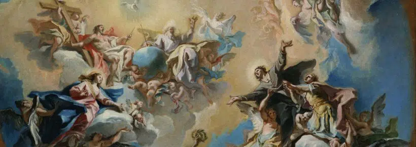 The Glorification of St. Felix and St. Adauctus - painting by Carlo Innocenzo Carlone of saints in Heaven